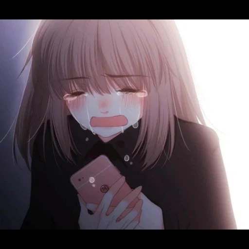 рисунок, аниме арты, аниме милые, грустные аниме, плачущая аниме девочка