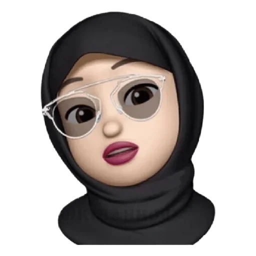 эмодзи мусульманка, animoji мусульманки, emoji iphone хиджаб, hijab cartoon, стикеры в хиджабе