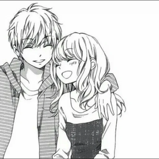 anime couples, manga of a couple, anime pairs of line, anime pairs of manga, drawings of anime pair
