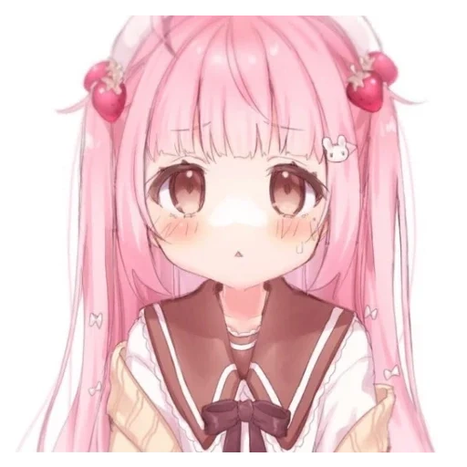 anime pink, anime sayang, rambut merah muda anime, anime kawaii, anime kawaii