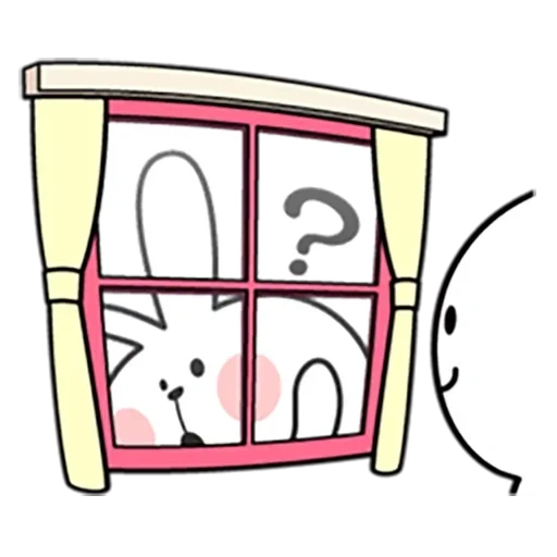 finestra, spingere dentro, gatto pushin, disegno della finestra, illustrazione della finestra