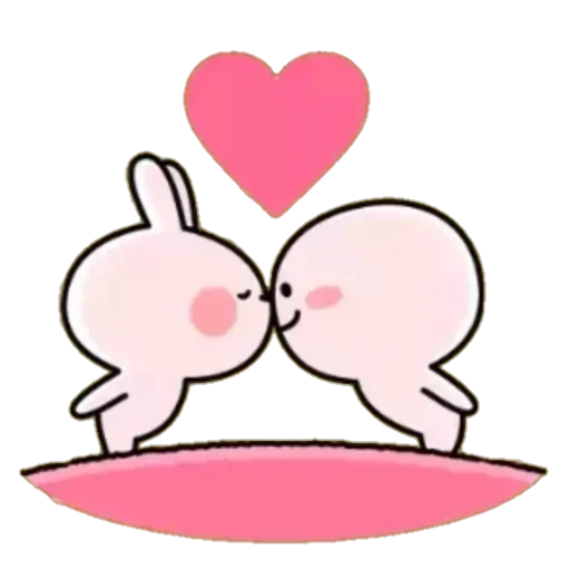 les paires sont mignonnes, deux lapins, les dessins sont mignons, dessin mignon, les lapins aiment