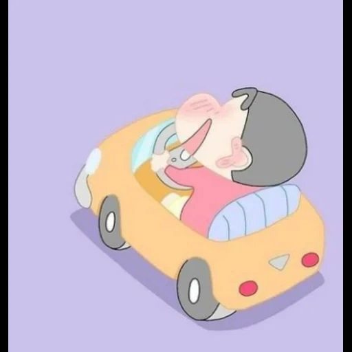 animation, in the car, automobile, a fun machine, children's wagon