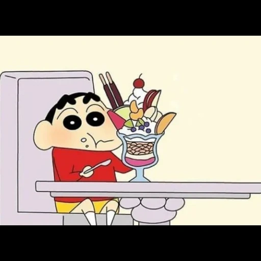 kartun, gente, hombre, shin chan, lindo caricatura