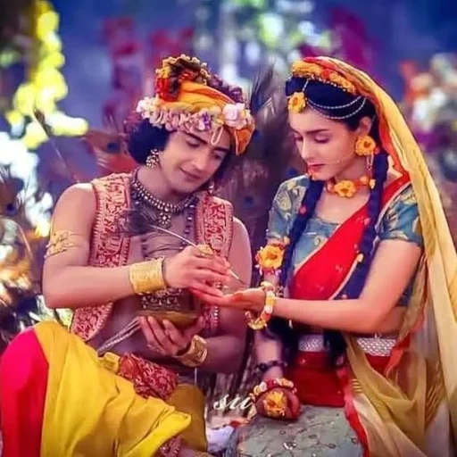 radha, wanita muda, p v acharya, radha krishna series 560, tembakan seri radha krishna