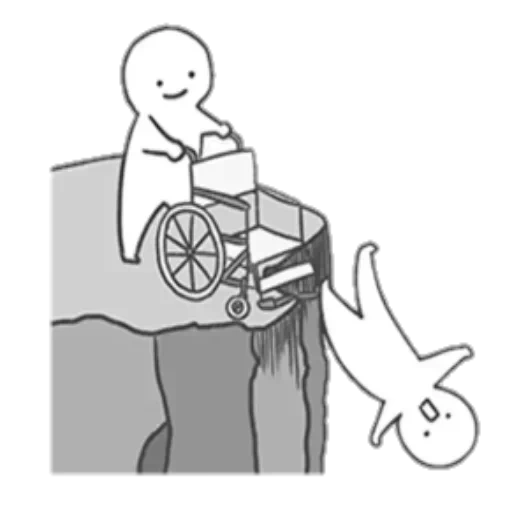 screenshot, disabilità, disegni di robot che sono fortunati per una persona su una sedia a rotelle, ragazzo su una sedia a rotelle, bambino su una sedia a rotelle
