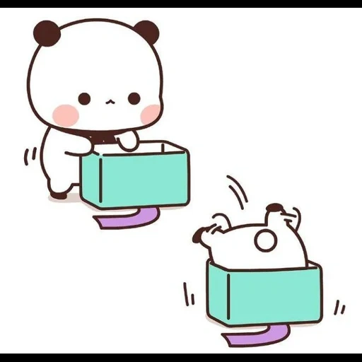 kawai, panda mignon, joli motif, un joli motif, stickers kawai