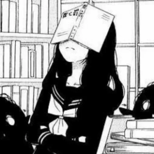 mangá de anime, anamun panic, o mangá está triste, anime é preto branco, desenhos de anime de meninas