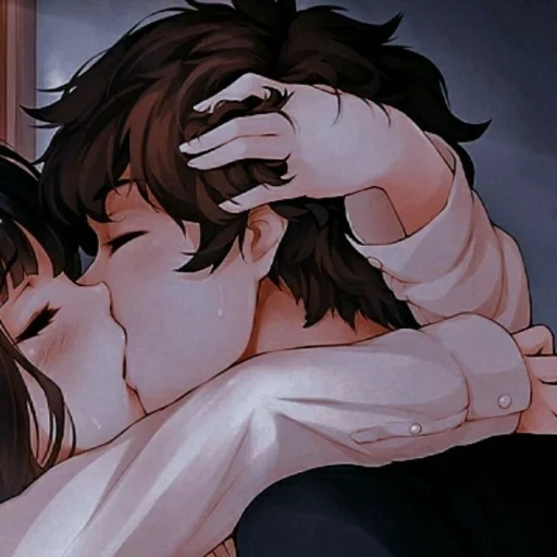 gambar, seni zhedik, pasangan anime, gairah anime, kiss hug anime