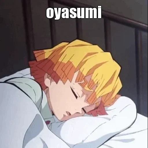 the zenitsa agatsuma mit einem sperle, zenitsa schläft, charaktere anime, zenitsu agatsuma gacha club, anime