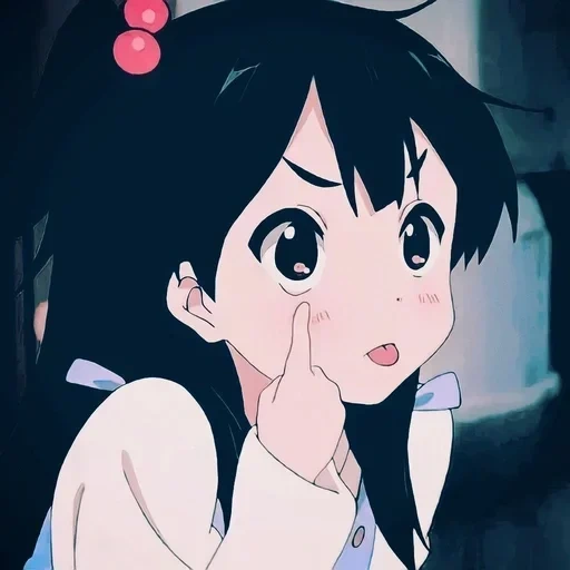 аниме, рисунок, аниме милые, аниме лавочка тамако, аниме показывает язык