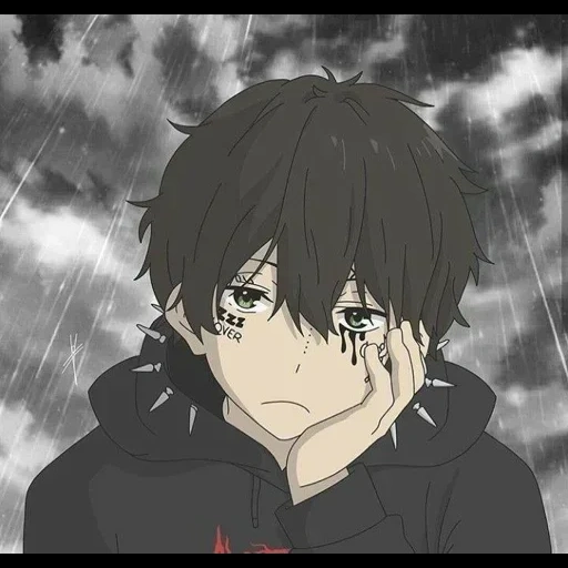 anime boy, anime de sadboy, anime triste, anime art boy, sad anime boy