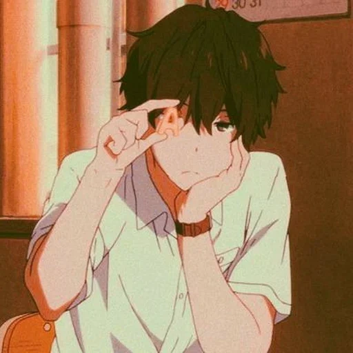 figure, anime boy, anime boy, animation art boy, hutarou oreki