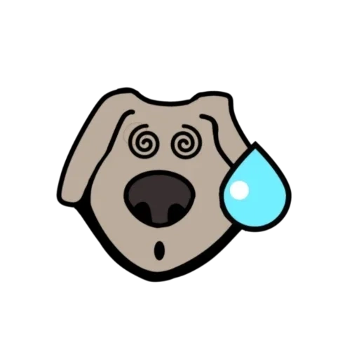 anjing, lencana adalah seekor anjing, ikon anjing, vektor emoji anjing, menggambar kepala anjing 200*200