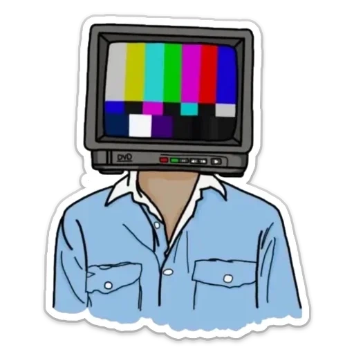 humano, televisión, televisor, tv de voz, tv en lugar de la cabeza