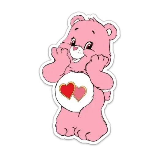 care bears, pó care bears, urso de amor, urso de desenho animado rosa