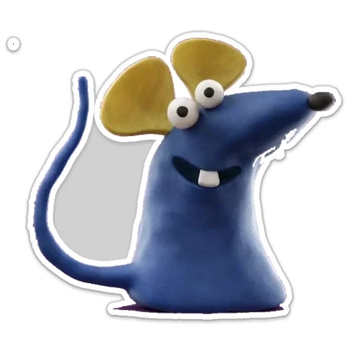 sebuah mainan, tikus biru, tikus violet, tikus plastisin, mainannya adalah tikus biru