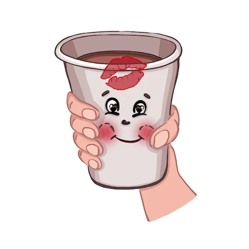 café, un vaso de leche de dibujos animados