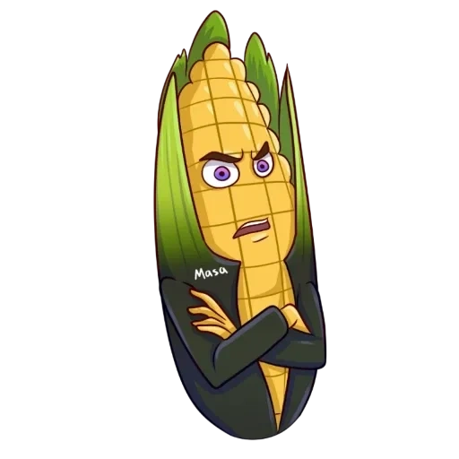 maíz, maíz, maíz gracioso, pegatina de maíz
