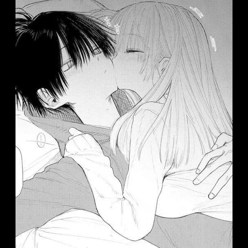 figure, anime lovers, cartoon animation, anime kiss, anime cute couple
