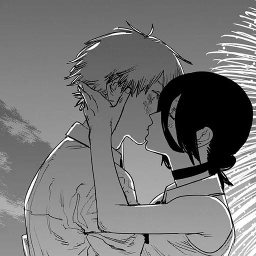 manga, image, couple anime, manga anime, denji kiss