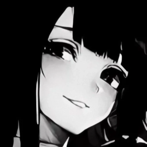 figura, animação escura, menina anime, animação triste, animação preto e branco
