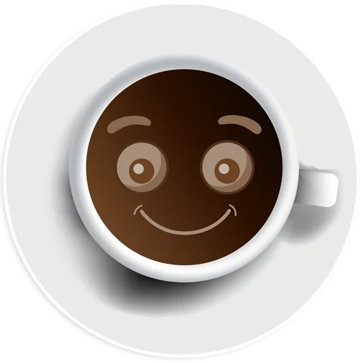 café, sorriso de café, um copo de café, café com olhos, emoticon do café