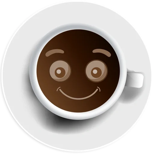 café, sonrisa de café, una taza de café, café con ojos, emoticón de café