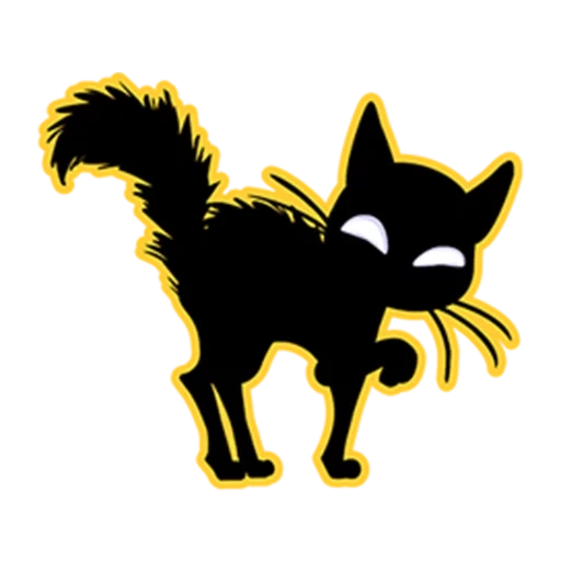 kucing hitam, kucing hitam, stiker kucing