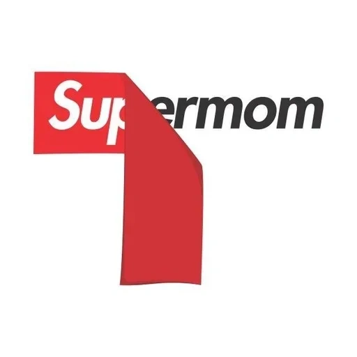 supreme, logo, label, supem with a white background, logo suprim is the other way around
