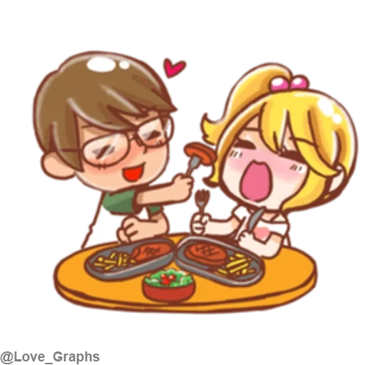 chibi, anime, anime, cooking mama, cute couple tomato