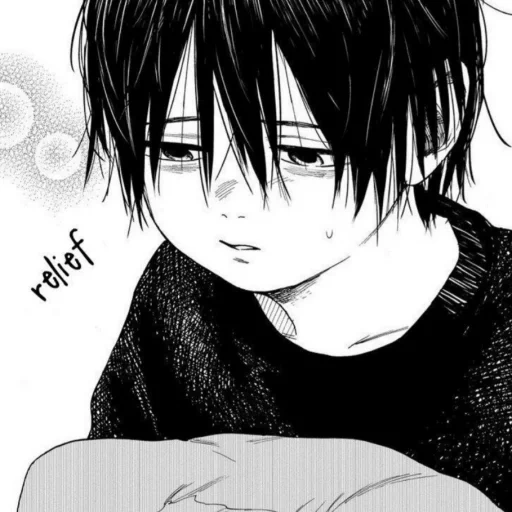 manga, i personaggi del manga, manga popolare, un manga cicatriziale di un ragazzo, ragazzo anime triste