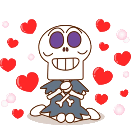 аниме, байкинман, скелеты любовь, влюбленный скелет