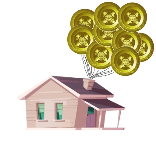 дом, монета, недвижимость, золотой домик, домик монетках