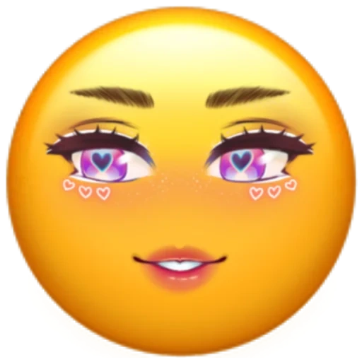 emoji, emoji, mujer joven, cara sonriente, emoji sonriente