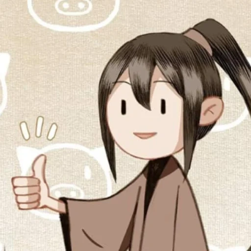 animation, figure, wei ying chibi meme, cartoon character, red cliff demon cult animation master