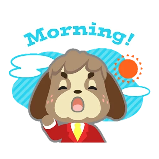 dogs are cute, animal crossing digby, enimal crossing sticker
