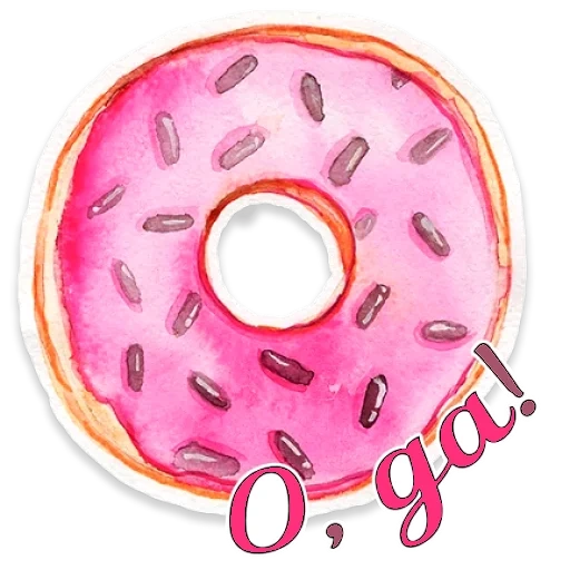 rosquilla, rosquilla, dona rosa, dona de palo