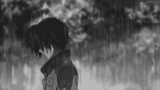 figure, anime rain, cranade anime rain, anime people are sad, alone boy in the rain anime