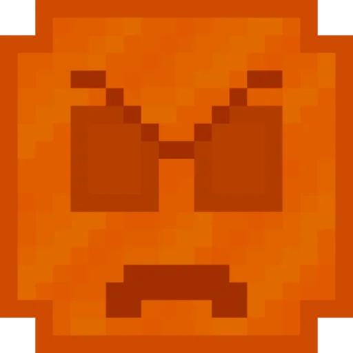 screenshot, artistic raincoat, minecraft building block, orange krippel, maincraft pumpkin face