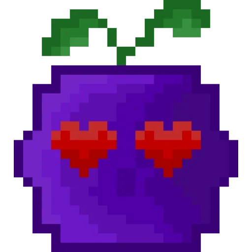 plum minecraft, pomme minecraft, cherries de pixels, fruits de pixels, pomme pixel