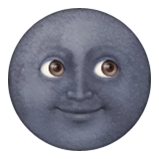lune, la lune noire, violeur de la lune, emoji de lune noire, smilik moon face