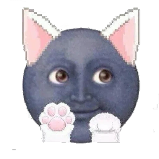gato, bot de gato, moon smileik, smiley com ouvidos de um gato, emoji da lua negra
