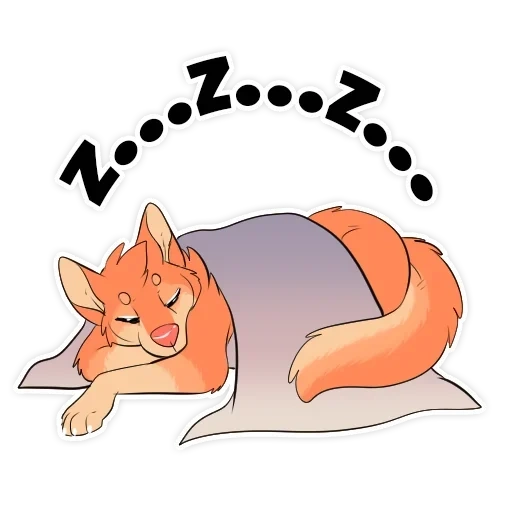 лиса, адалт, спящая лисичка, рисунок спящей лисы