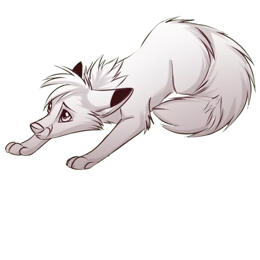 anya wolf, wolves of anime, the wolf cubs of anime, white chibi wolf, cartoon wolf