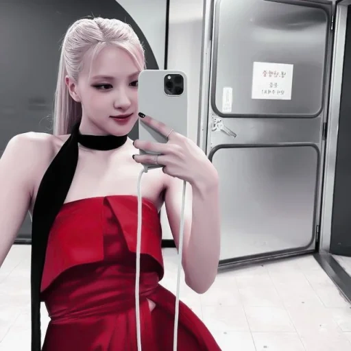 menina, feminino, pó preto, rose blackpink, blackpink rosé