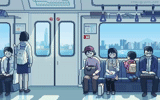 аниме, аниме девушки, смотрит аниме, аниме парень поезде, crossing void аниме