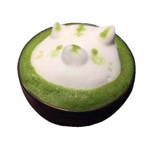 couvercle, vaisselle, thé vert, décoration icône, matcha latte