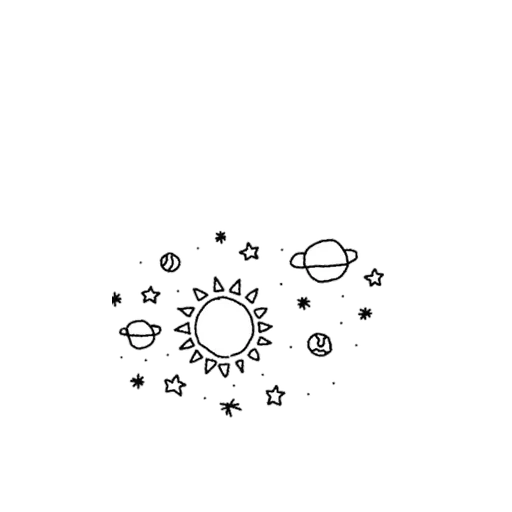 carte des planètes, motif de gobelet, motif planétaire du gobelet, carte du mouvement solaire de tambley, peinture ciel étoilé noir et blanc
