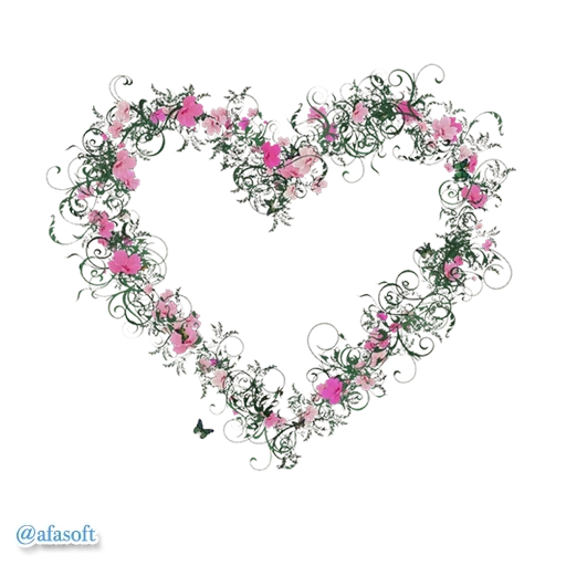 wreath with hearts, a transparent heart, frame the heart of flowers, flower frame heart, flower heart with a transparent background
